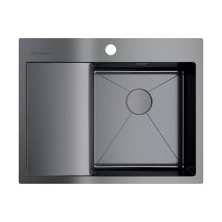 Мойка кухонная Omoikiri Akisame 65-GM-R нерж.сталь/вороненая сталь