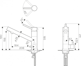 Смеситель для кухни Omoikiri Tonami-WH