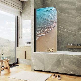 Шторка на ванну MaybahGlass ФП009 MGV-930-ФП009-6 80см фотопечать