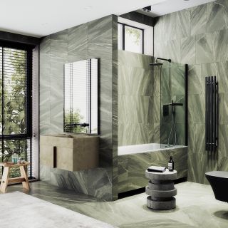 Шторка на ванну MaybahGlass MGV-776-6 60см чёрный