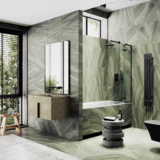 Шторка на ванну MaybahGlass MGV-656-6 70см чёрный