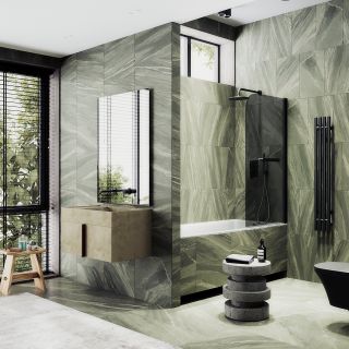 Шторка на ванну MaybahGlass MGV-779-6 60см чёрный