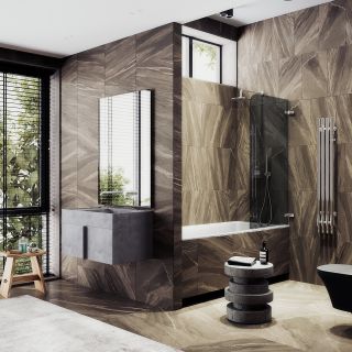 Шторка на ванну MaybahGlass MGV-654-4 70см хром глянцевый