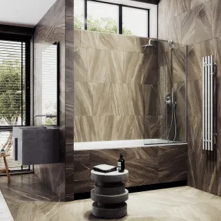 Шторка на ванну MaybahGlass MGV-63-5у 70см хром матовый