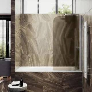 Шторка на ванну MaybahGlass MGV-617-5 70см хром матовый