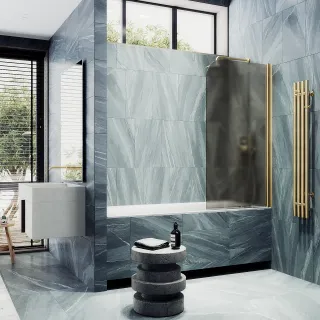 Шторка на ванну MaybahGlass MGV-602-3 40см золото