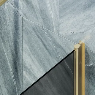 Шторка на ванну MaybahGlass MGV-603-3 40см золото