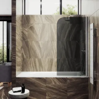 Шторка на ванну MaybahGlass MGV-603-5 40см хром матовый