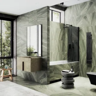 Шторка на ванну MaybahGlass MGV-603-6 40см чёрный