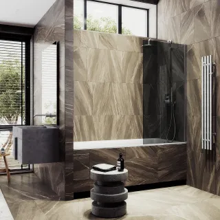 Шторка на ванну MaybahGlass MGV-252-5ш 30см хром матовый