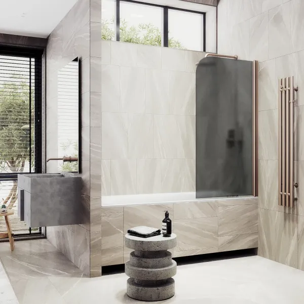 Шторка на ванну MaybahGlass MGV-604-2 40см бронза