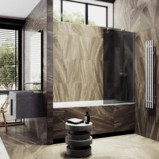 Шторка на ванну MaybahGlass MGV-89-5ш 90см хром матовый