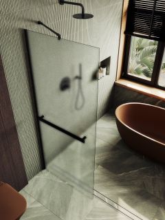 Душевая перегородка MaybahGlass MGD-731-6ш 79см чёрный