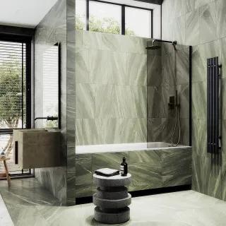 Шторка на ванну MaybahGlass MGV-250-6ш 30см чёрный