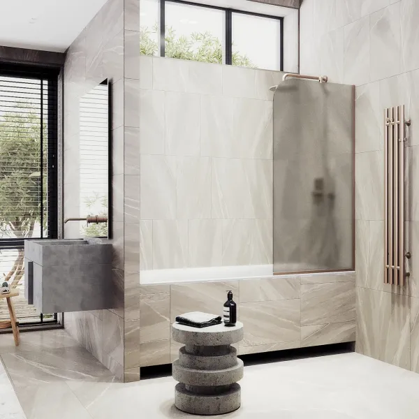 Шторка на ванну MaybahGlass MGV-72-2у 40см бронза