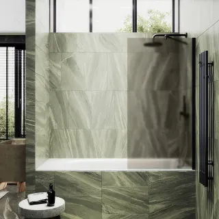 Шторка на ванну MaybahGlass MGV-76-6ш 80см чёрный
