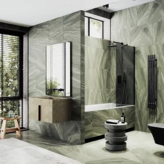 Шторка на ванну MaybahGlass MGV-81-6ш 70см чёрный