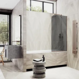 Шторка на ванну MaybahGlass MGV-80-2у 60см бронза