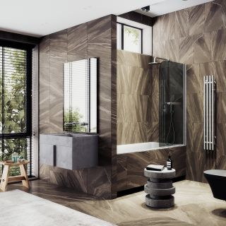 Шторка на ванну MaybahGlass MGV-773-5 50см хром матовый