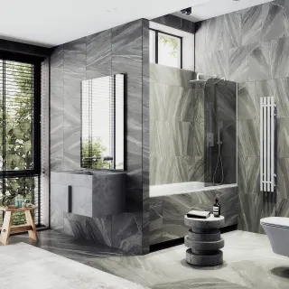 Шторка на ванну MaybahGlass MGV-134-1у 44см белый