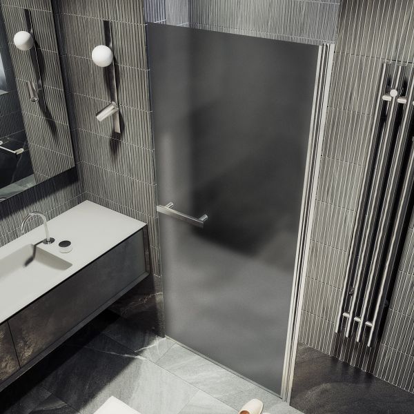 Душевая дверь MaybahGlass MGD-457-5 80см хром матовый/графит матовый