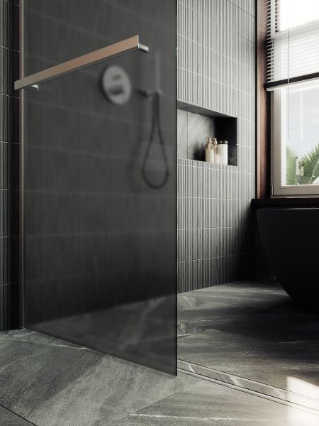 Душевая перегородка MaybahGlass MGD-730-5ш 79см хром матовый