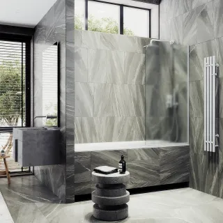 Шторка на ванну MaybahGlass MGV-132-1у 44см белый