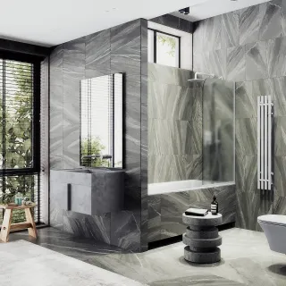 Шторка на ванну MaybahGlass MGV-95-1у 90см белый