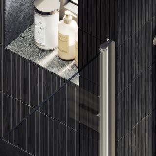 Душевая дверь MaybahGlass MGD-448-5 90см хром матовый/прозрачный