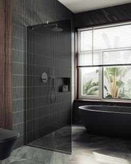 Душевая перегородка MaybahGlass MGD-698-5у 79см хром матовый