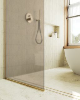 Душевая перегородка MaybahGlass MGD-697-3у 79см золото