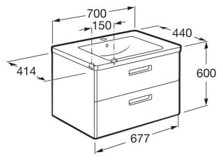 Тумба под раковину Roca GAP 70 см ZRU9302741