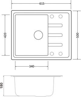 Мойка кухонная Zorg ZorG GRANIT GR 615 BLACK BRONZE