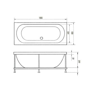 Акриловая ванна Aquanika Line A1016075028 180x80 см белый