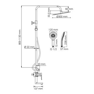 Душевой комплект WasserKRAFT A166.117.101.087.CH хром