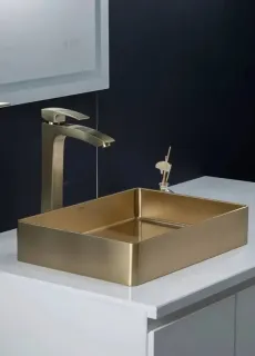 Накладная раковина Gappo GX401-3 51 см золотой сатин