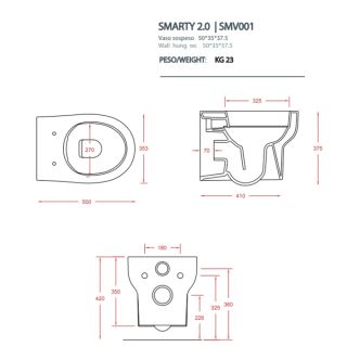 Унитаз Artceram SMARTY SMV001 01 00 белый