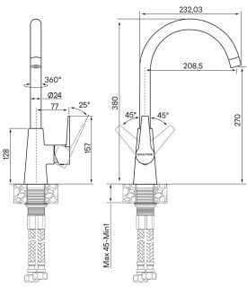 Смеситель для кухни Paulmark Holstein Ho212065-NI никель