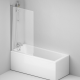 Шторка для ванны Am.pm GEM W90BS-D080-140CT 80x140 поворотная