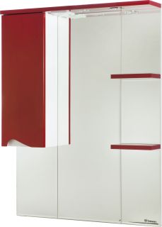 Зеркало-шкаф с подсветкой Bellezza Эйфория 80см левый красный 00000005413