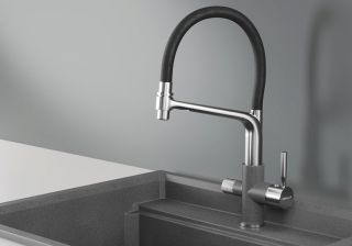 Смеситель для кухни Granula 0075, ГРАФИТ хром