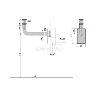 Колено AlcaPlast DN2 5/4 с гайкой металл A438