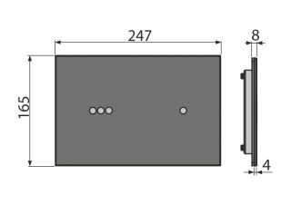 Кнопка управления AlcaPlast чёрная-стекло NIGHT LIGHT-3