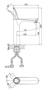 Смеситель для раковины DQ Venice Baciano чёрный/золото DA1032659