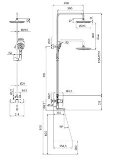 Душевая система с тропическим душем IDDIS Ray RAYWT3Fi06 белый матовый