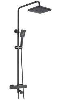 Душевая стойка Rose R3536H с термостатом чёрный матовый