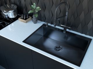 Мойка кухонная Paulmark Saar PM807551-GM воронёная сталь