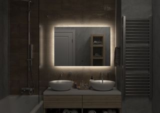 Зеркало с холодной подсветкой Art&Max Perugia 100x80см AM-Per-1000-800-DS-F