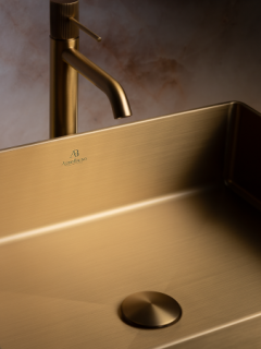 Раковина AltroBagno Accordo 001009 OrSp из нержавеющей стали золото матовое