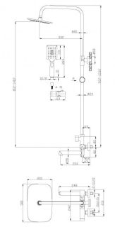 Душевая стойка BelBagno ACQUA-VSCM-NERO чёрный